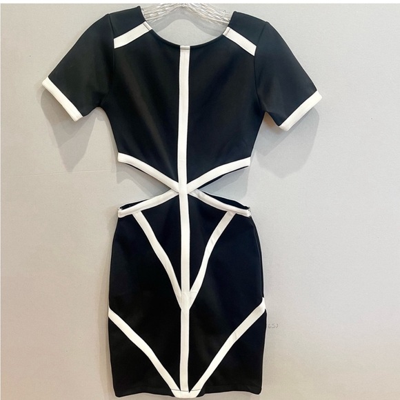 ASOS Dresses & Skirts - NWT ASOS Reverse fashion black white cutout bodycon mini dress
